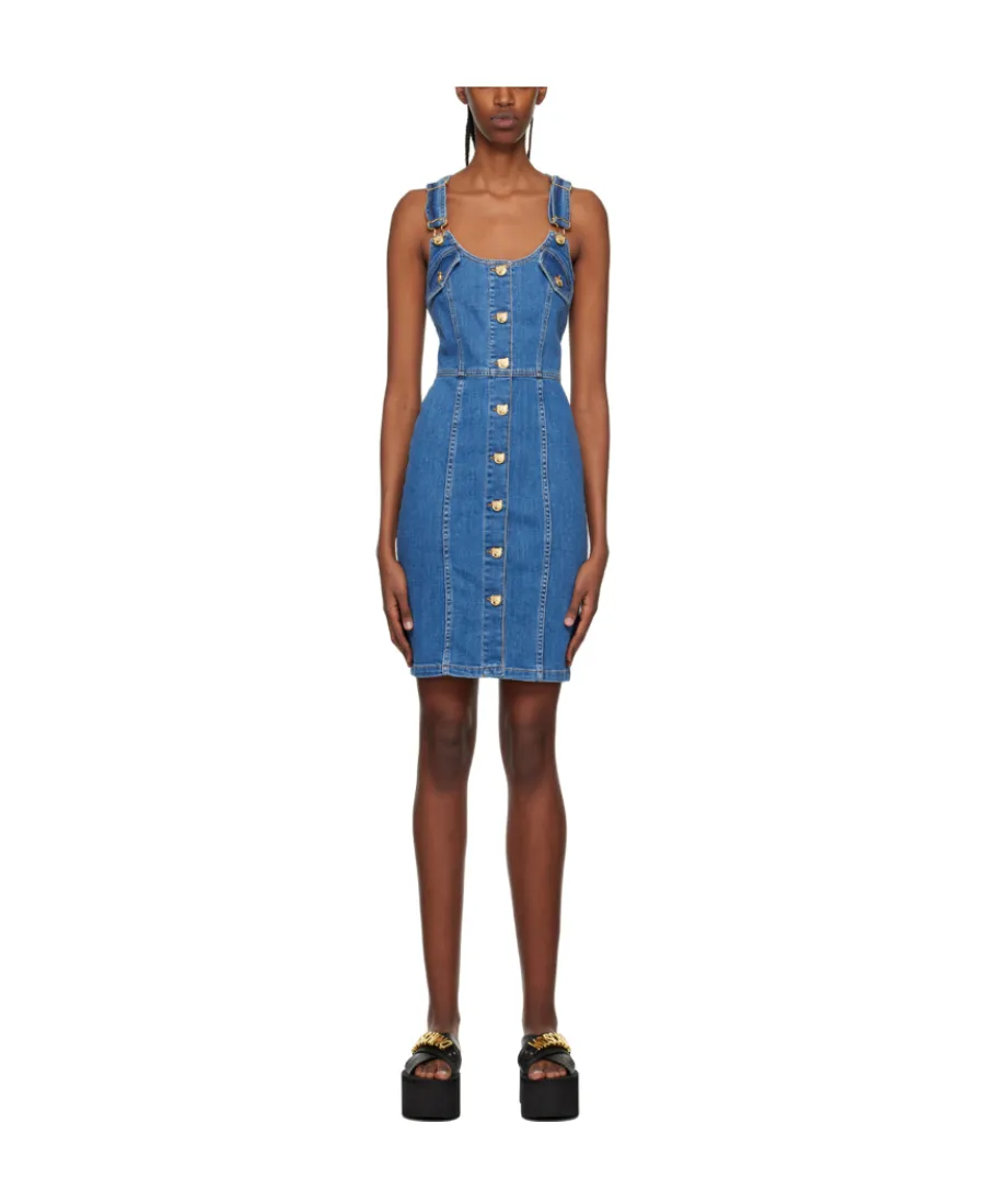 Button Denim Mini Dress