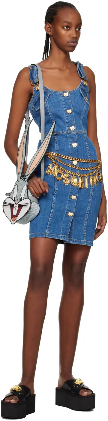 Button Denim Mini Dress