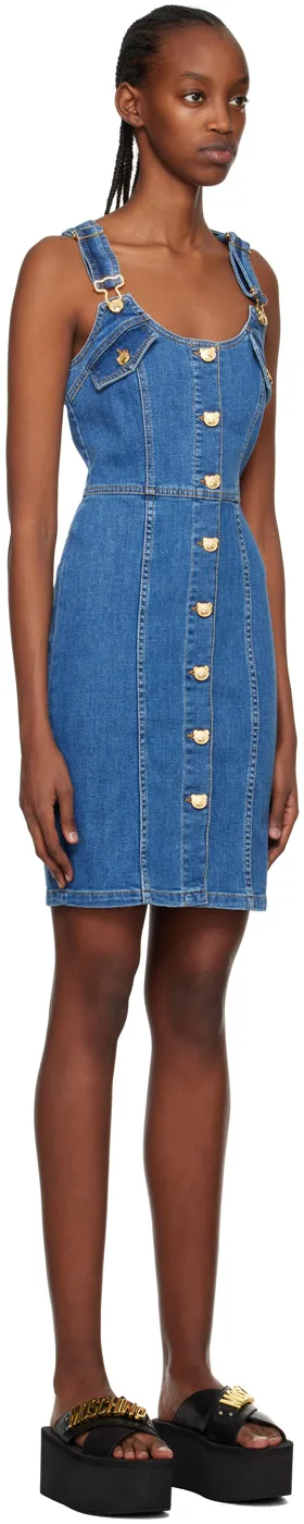 Button Denim Mini Dress
