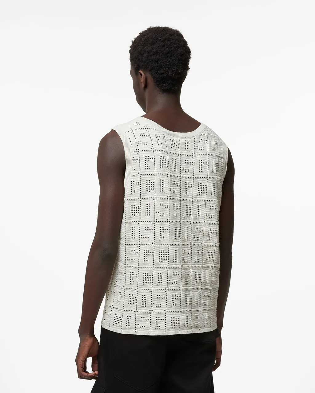 Gcds Monogram Macramé Crewneck Tank Top