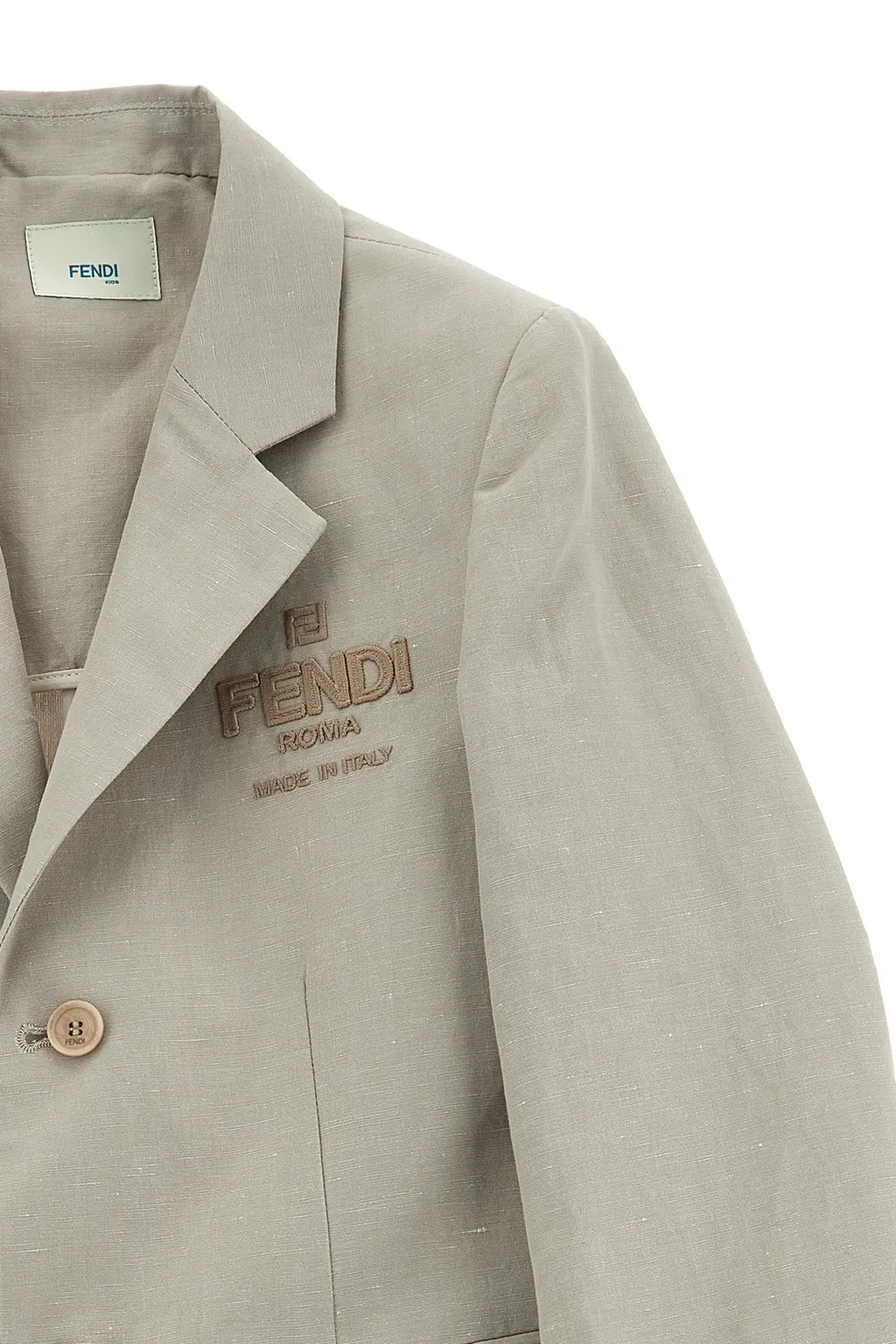 Fendi Kids Logo Embroidered Tailored Blazer