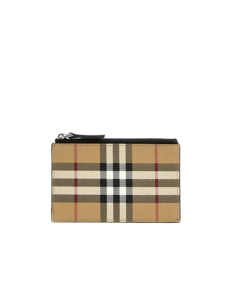 Burberry Check Printed Zipped Wallet