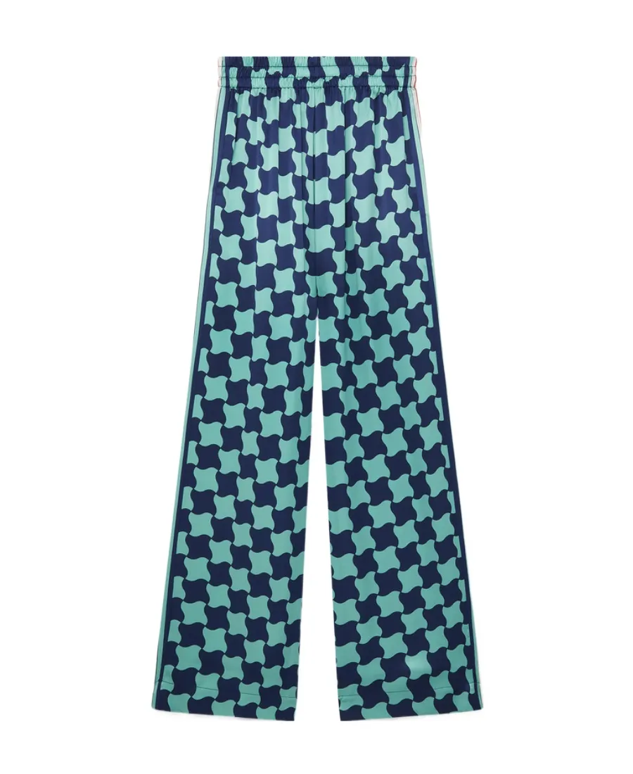 Graphic-Print Silk Trousers
