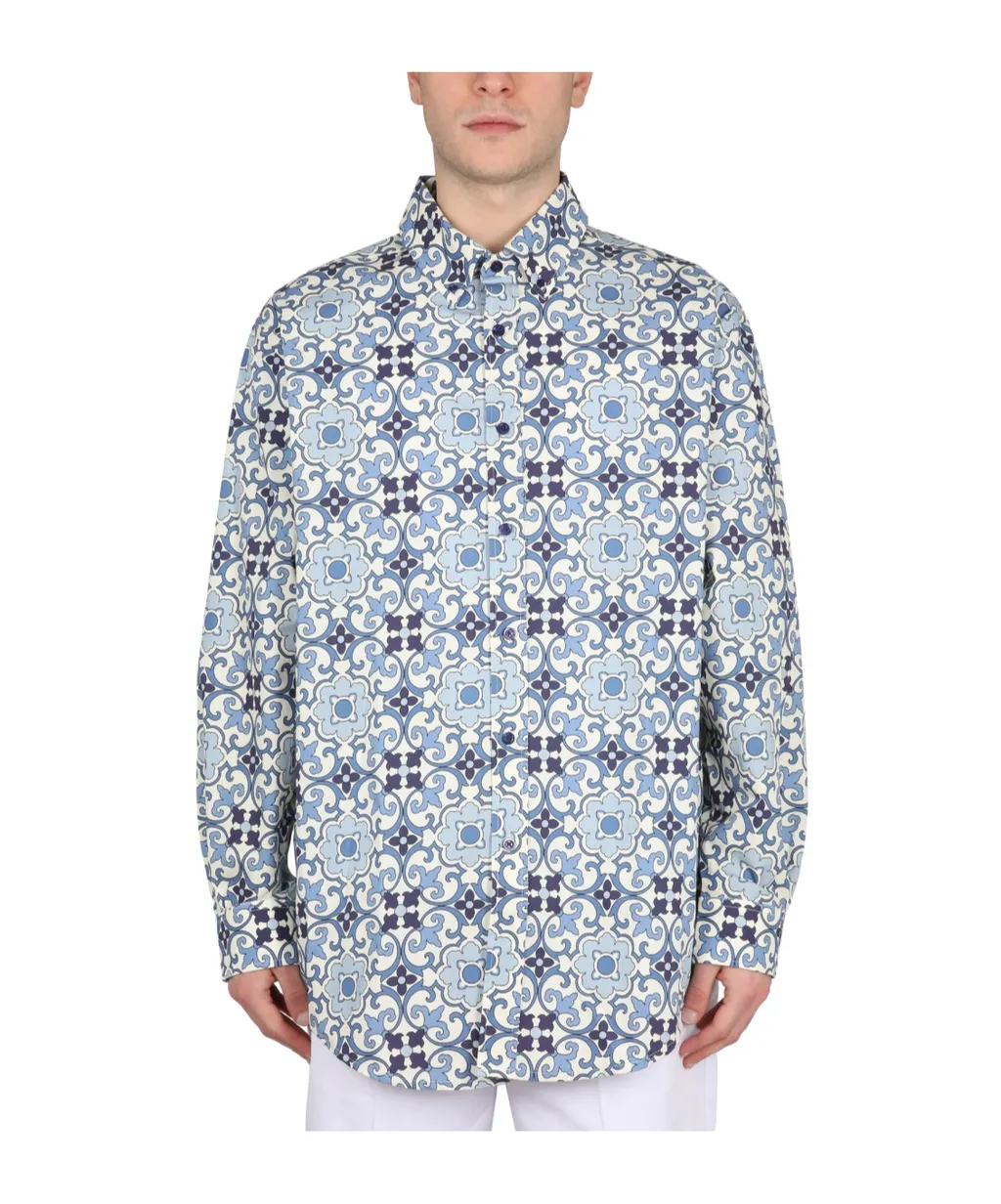 DrÔLe De Monsieur Geometric-Printed Long-Sleeved Shirt