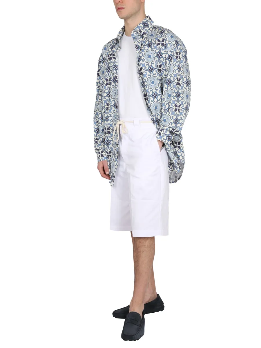 DrÔLe De Monsieur Geometric-Printed Long-Sleeved Shirt