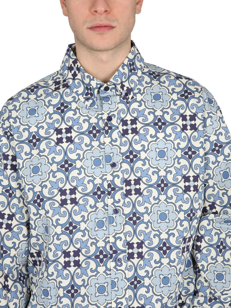 DrÔLe De Monsieur Geometric-Printed Long-Sleeved Shirt