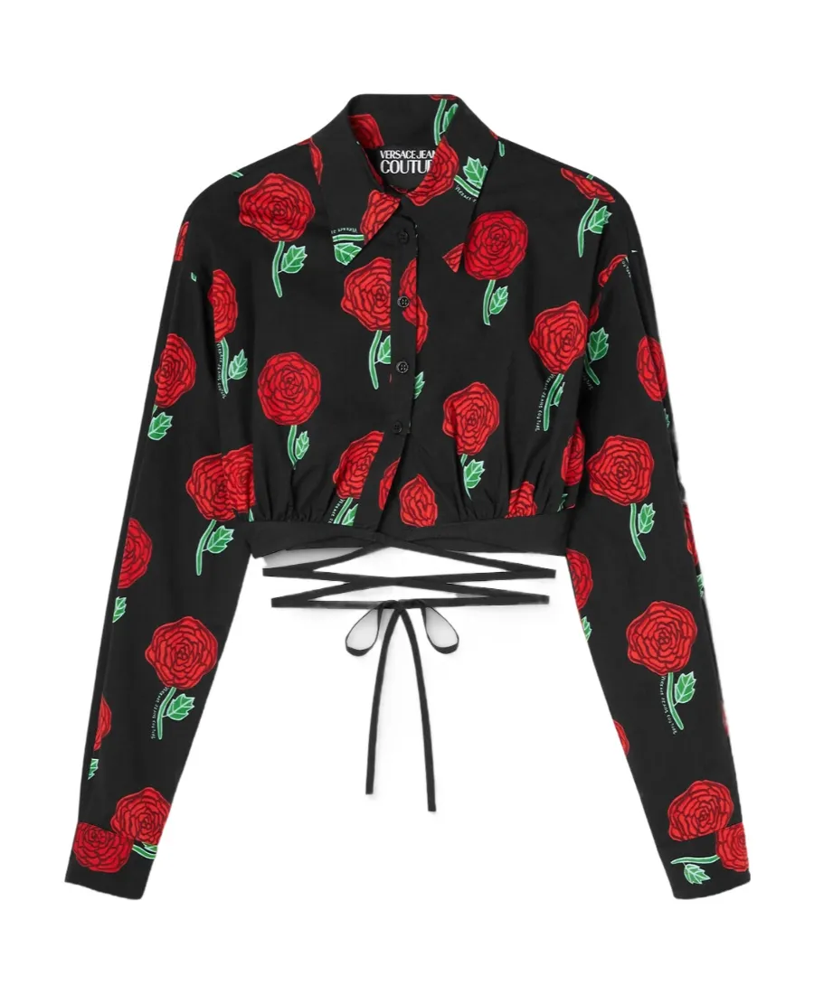 Floral-Print Long-Sleeved Blouse
