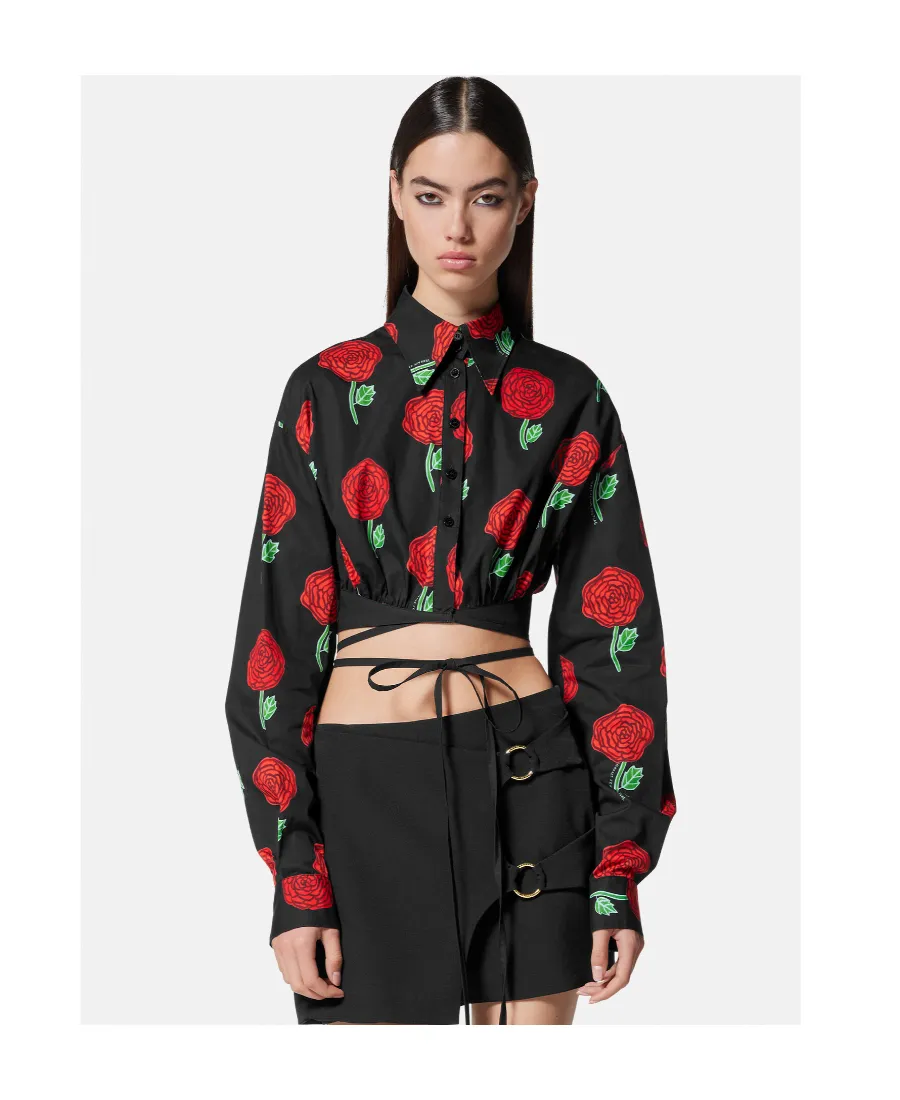 Floral-Print Long-Sleeved Blouse