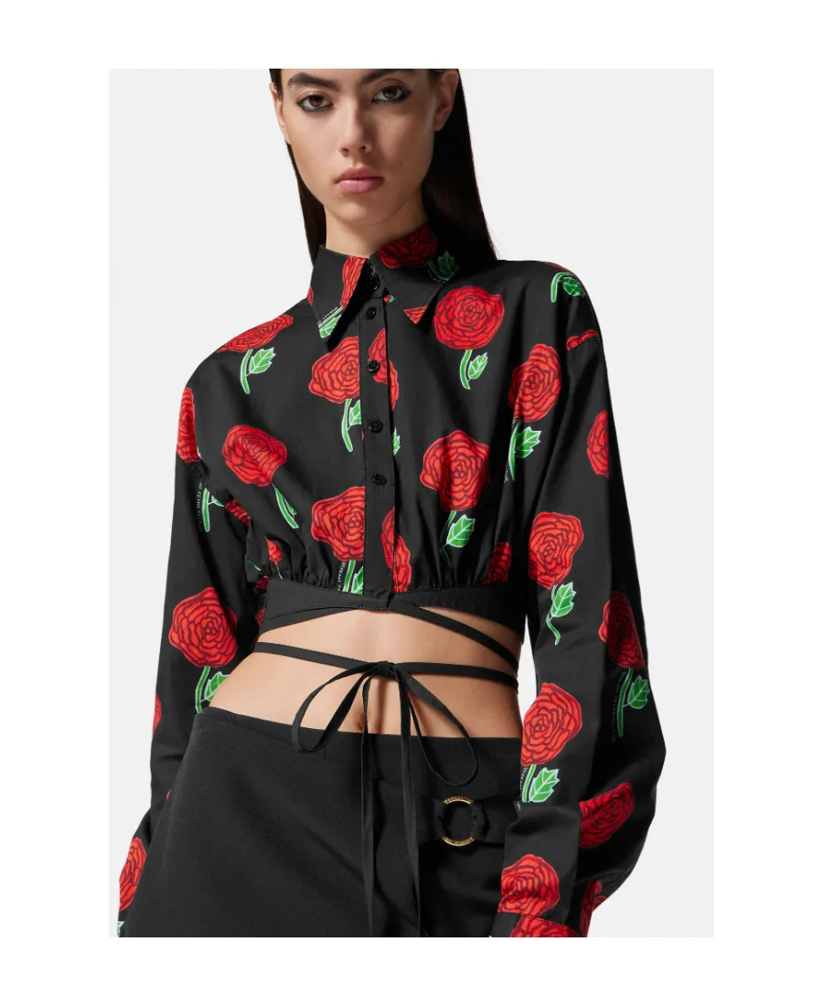 Floral-Print Long-Sleeved Blouse