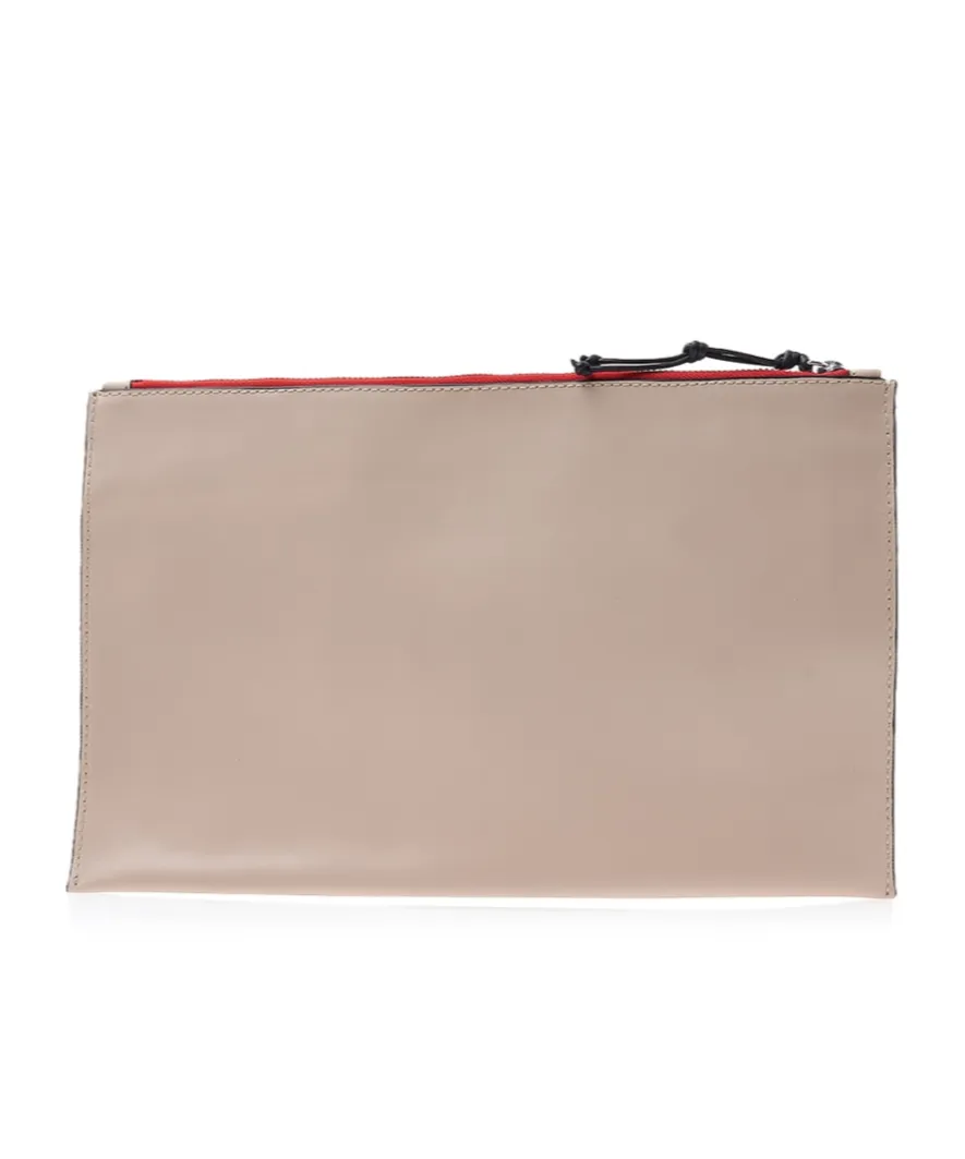 Orb-Print Leather Clutch Bag