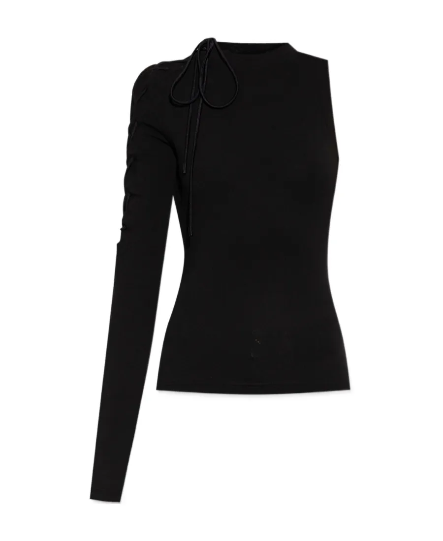 One-Sleeve Cut-Out Detailing Top
