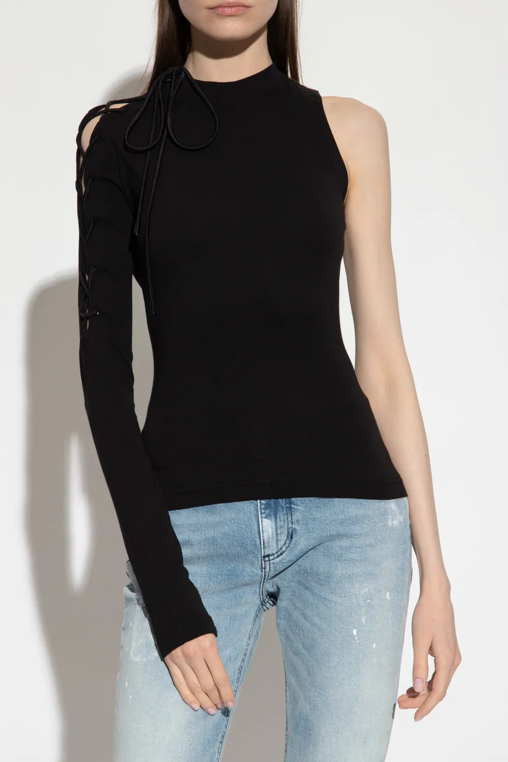 One-Sleeve Cut-Out Detailing Top