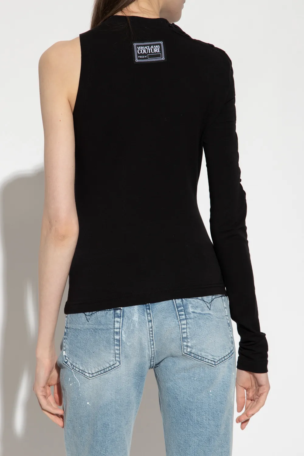 One-Sleeve Cut-Out Detailing Top