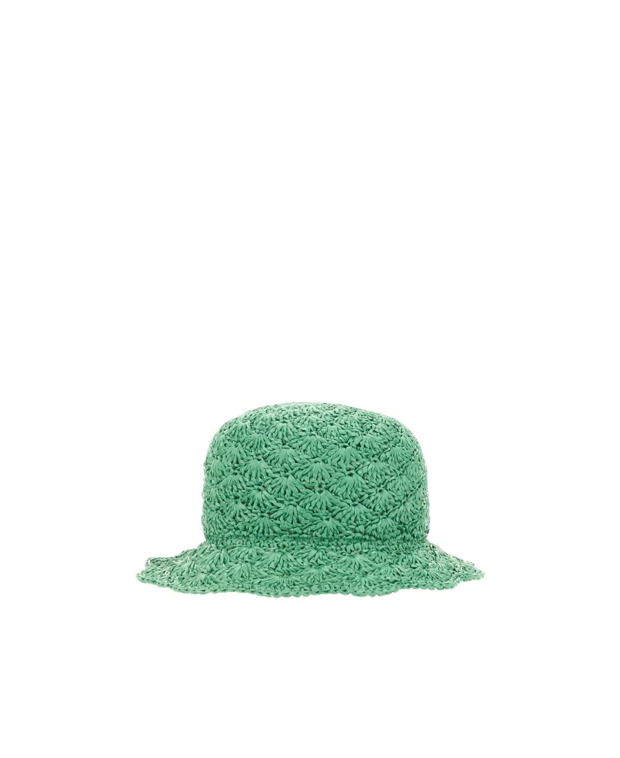 Redvalentino Woven Raffia Bucket Hat