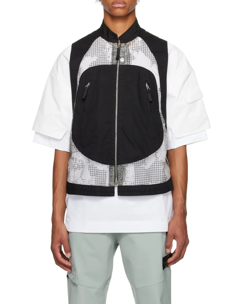 Stone Island Shadow Project Mesh Panelled Zipped Vest