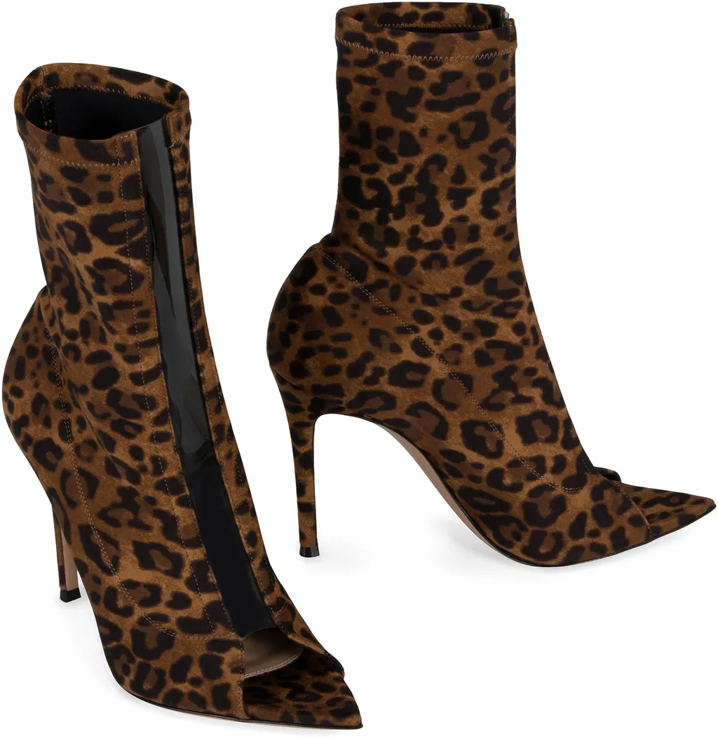 Gianvito Rossi Leopard Printed Ankle Boots