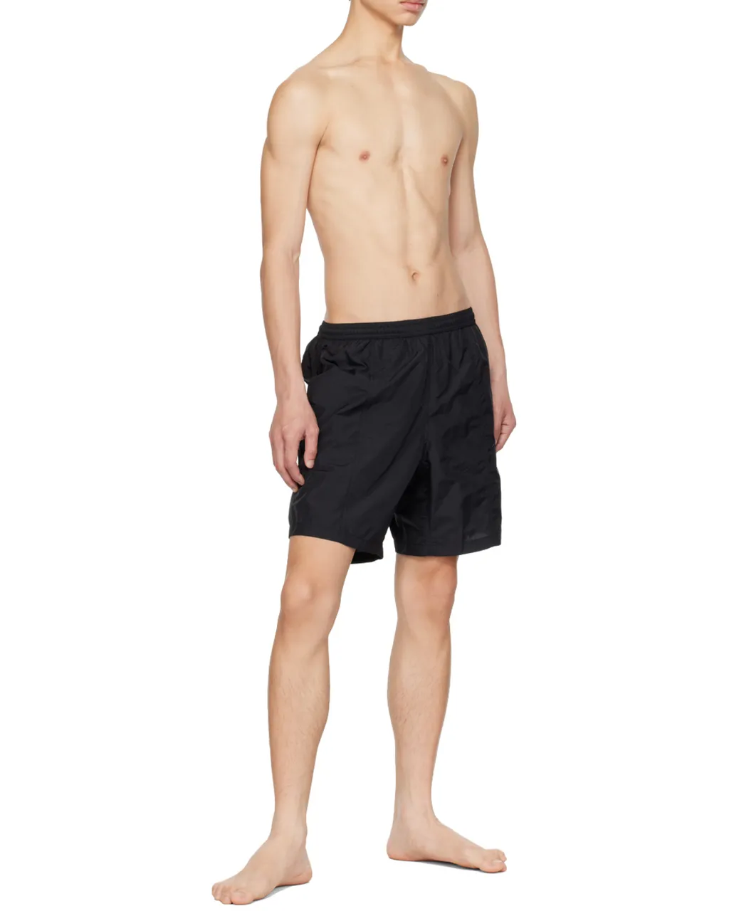 Ami Paris Logo-Embroidered Elasticated Waistband Swim Shorts