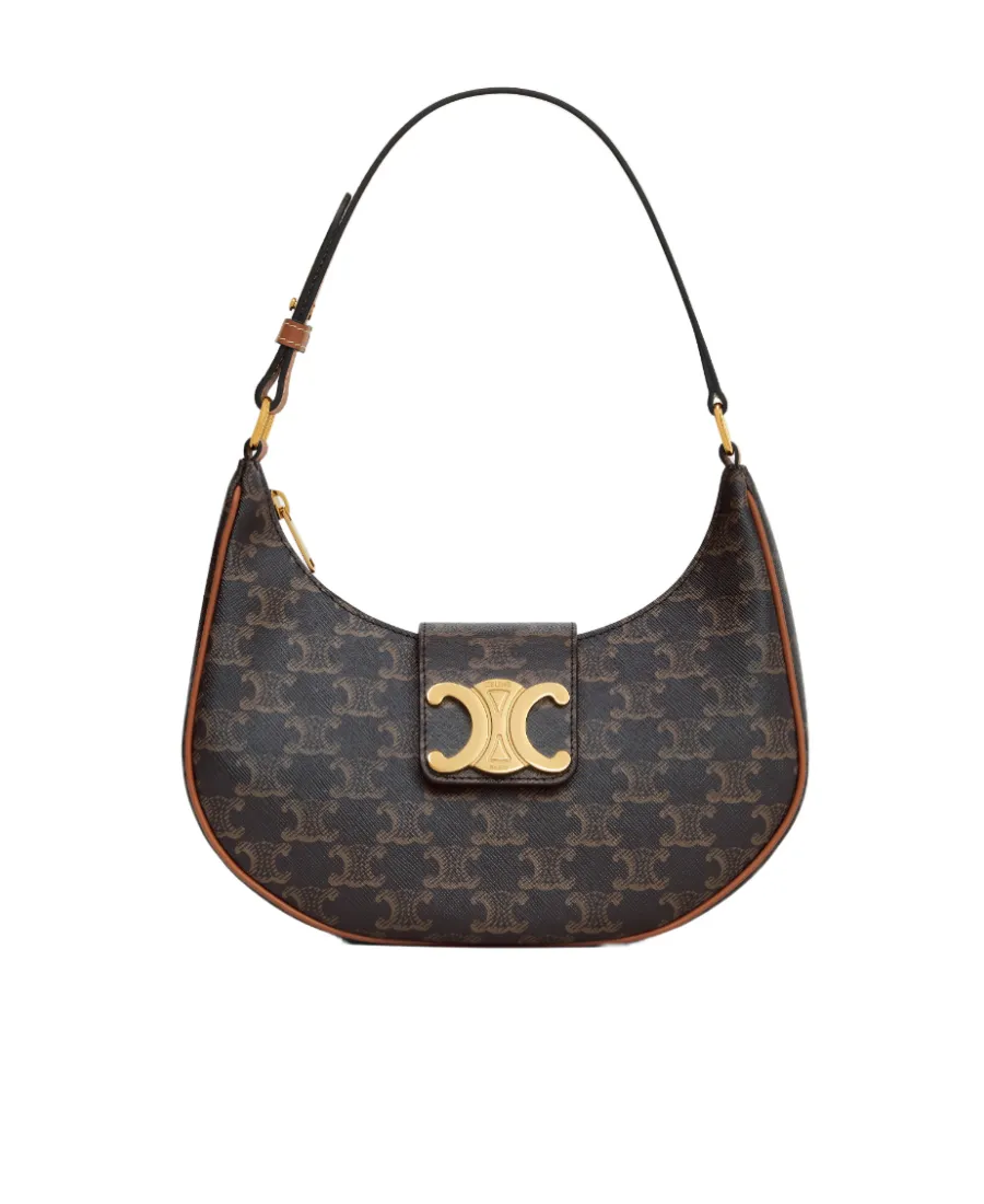 Medium Ava Triomphe Bag In Triomphe Canvas And Calfskin