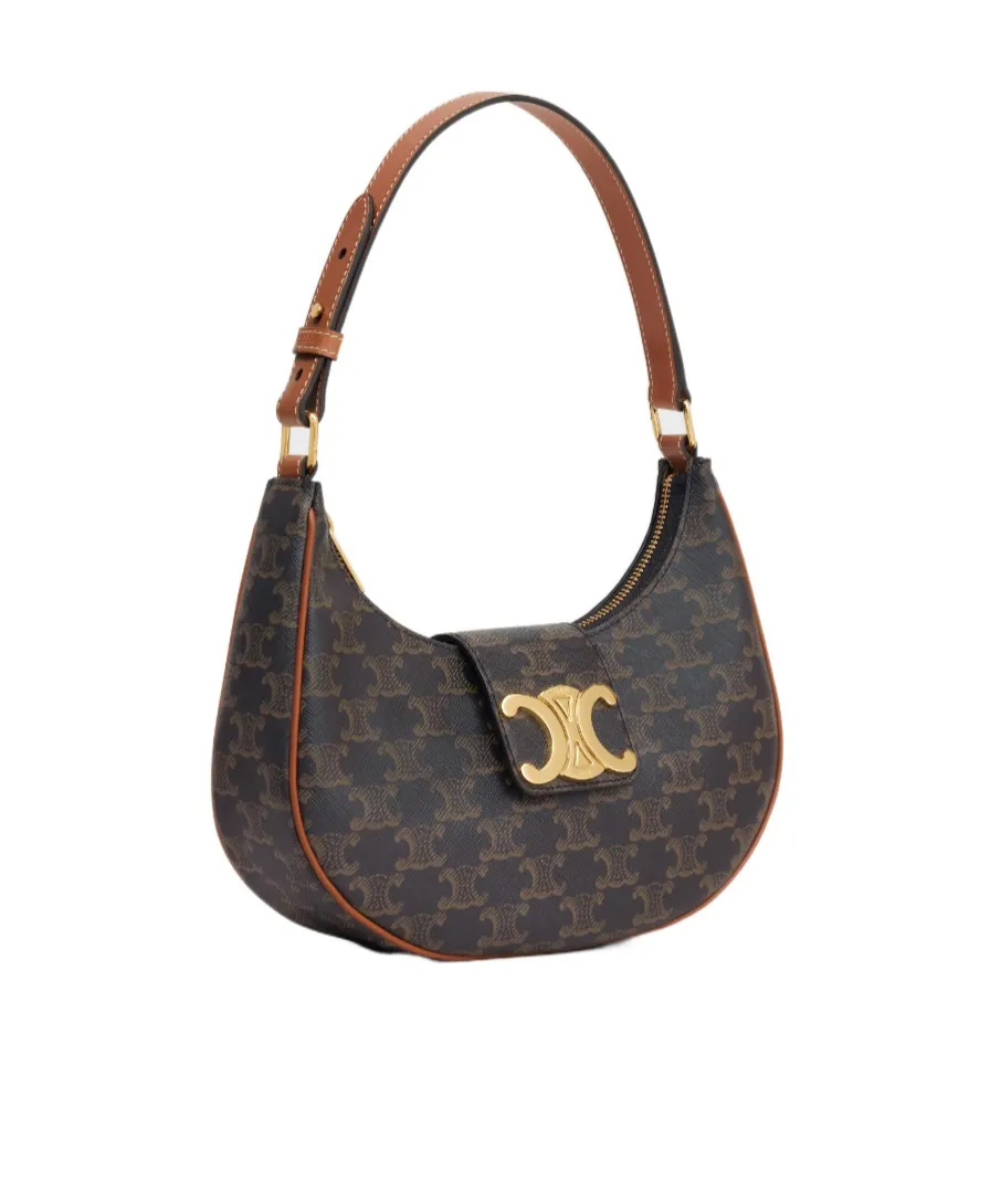 Medium Ava Triomphe Bag In Triomphe Canvas And Calfskin