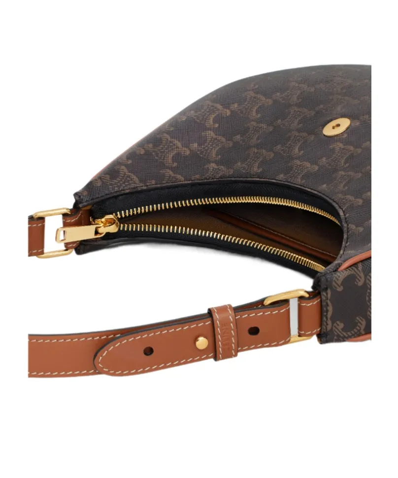 Medium Ava Triomphe Bag In Triomphe Canvas And Calfskin