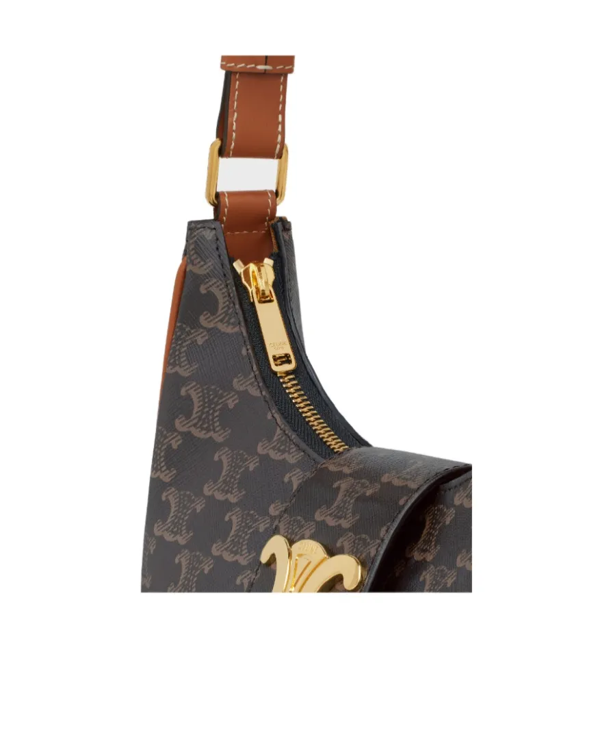 Medium Ava Triomphe Bag In Triomphe Canvas And Calfskin