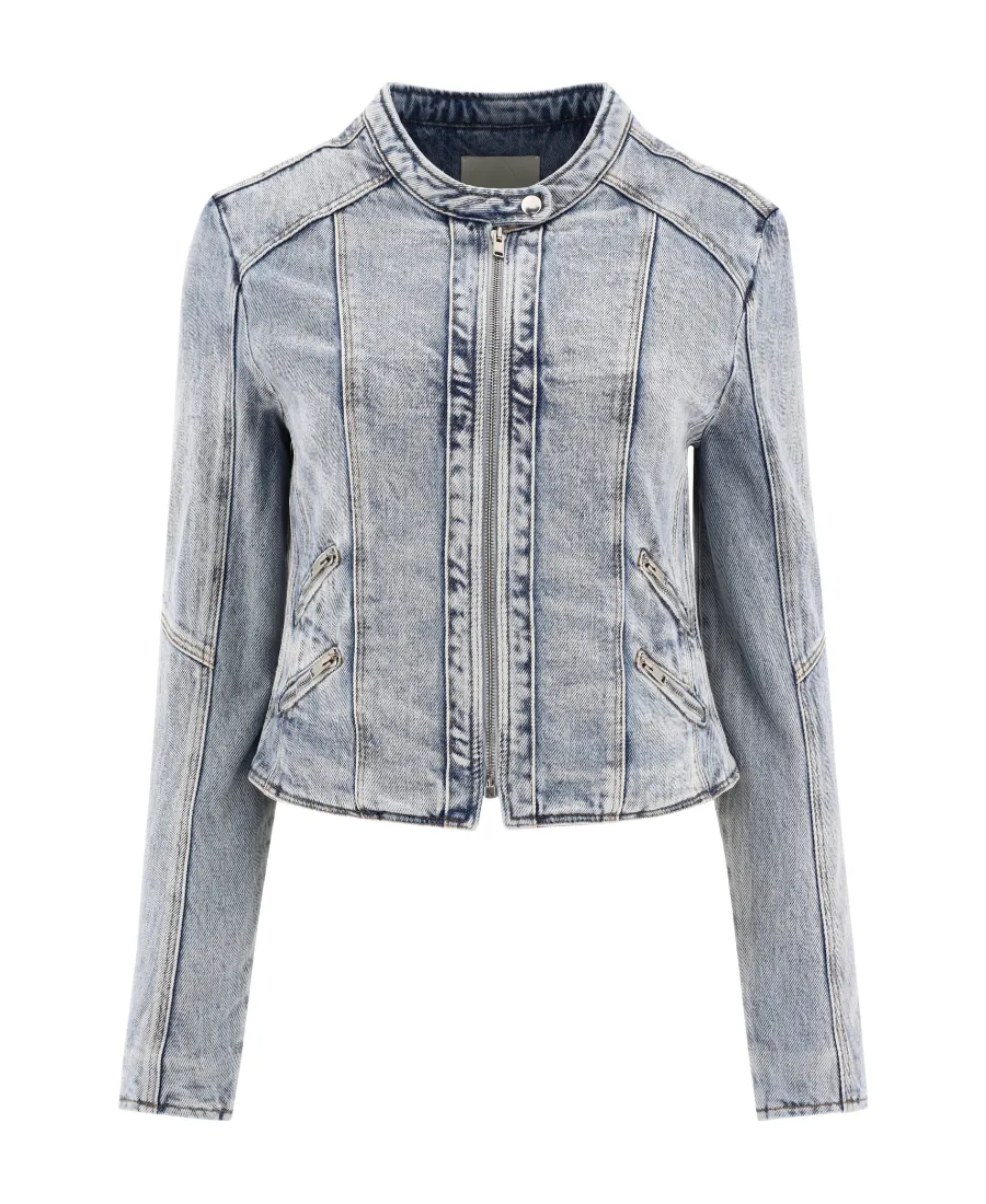 Leys Band-Collar Denim Jacket
