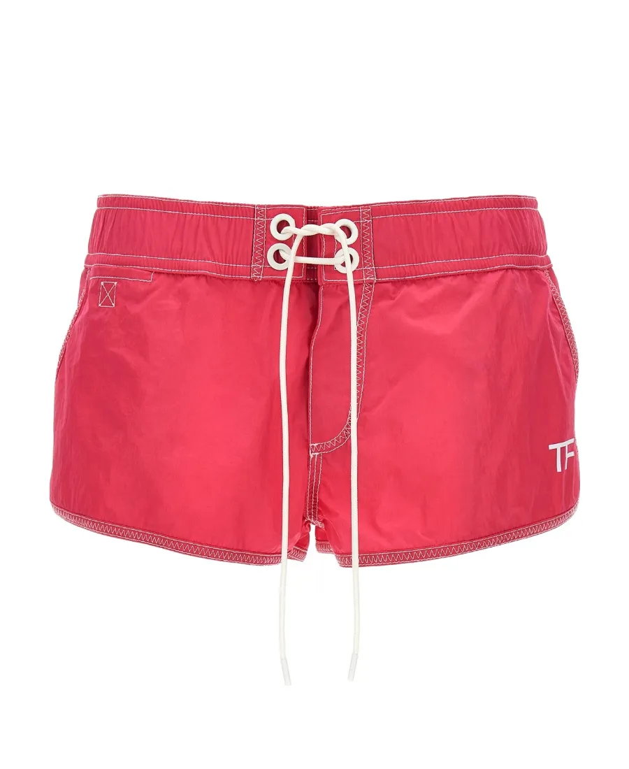 Tom Ford Logo Printed Drawstring Shorts