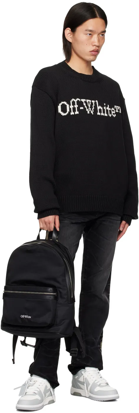 Off-White Logo Embroidered Zipped Backpack