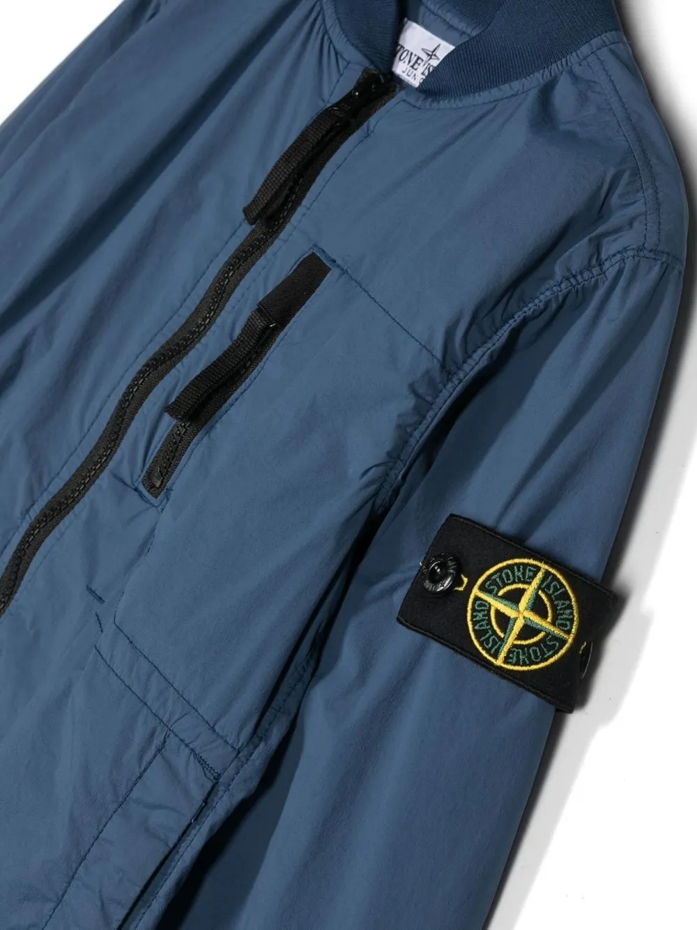 Stone Island Junior Long-Sleeved Zip-Up Bomber Jacket