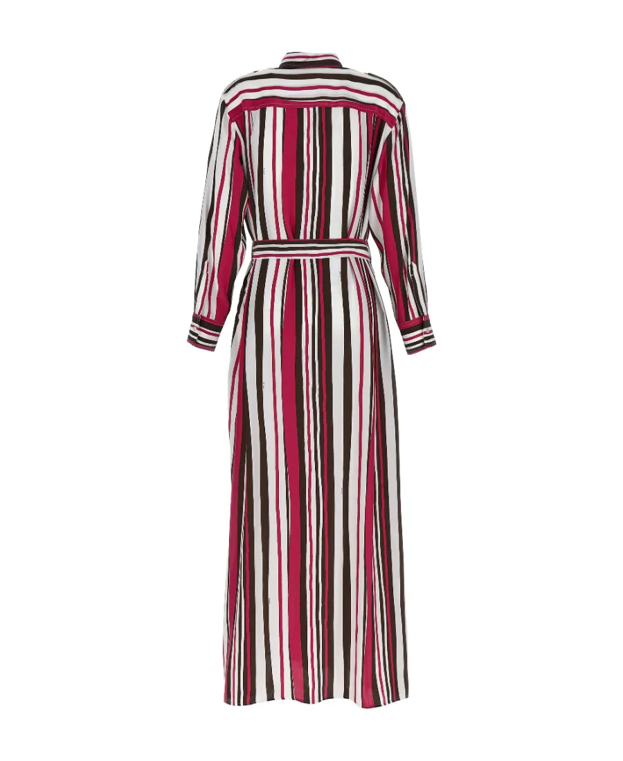 Kiton Striped Tied Fastened Maxi Shirt Dress
