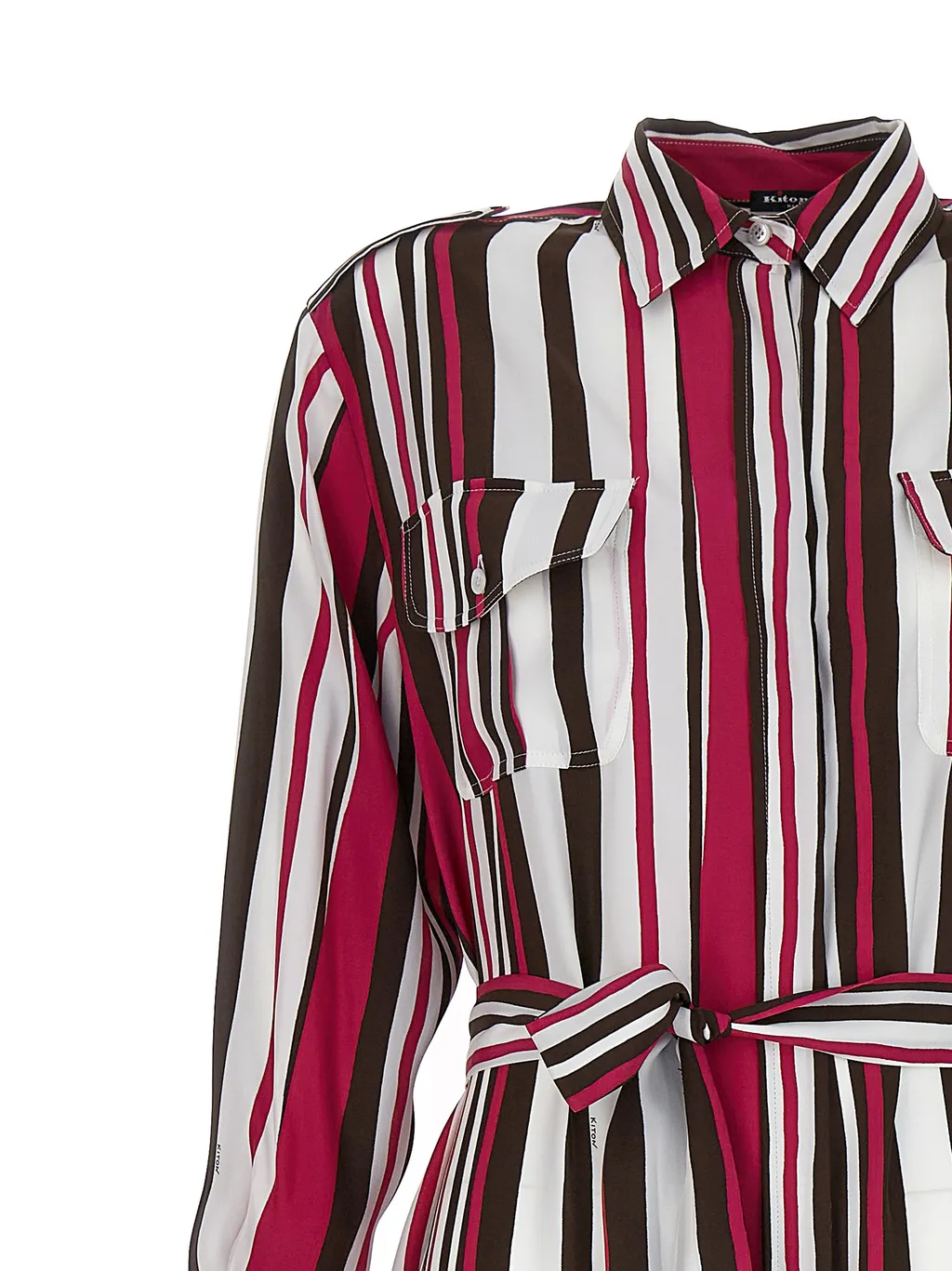 Kiton Striped Tied Fastened Maxi Shirt Dress