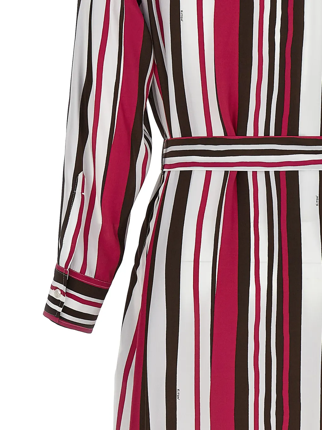 Kiton Striped Tied Fastened Maxi Shirt Dress