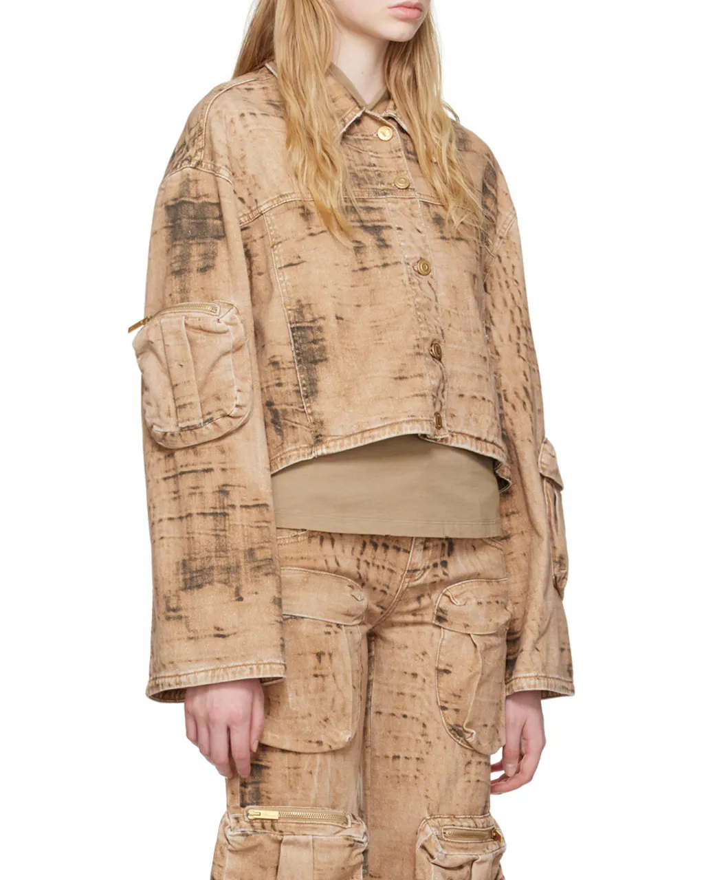 Camouflage Pattern Denim Coat