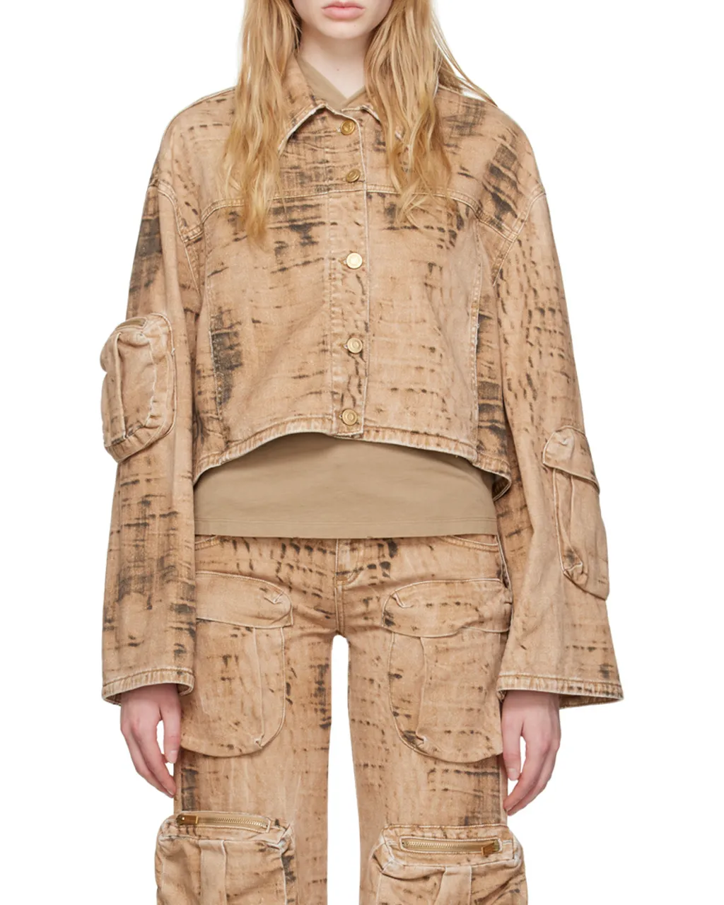 Camouflage Pattern Denim Coat