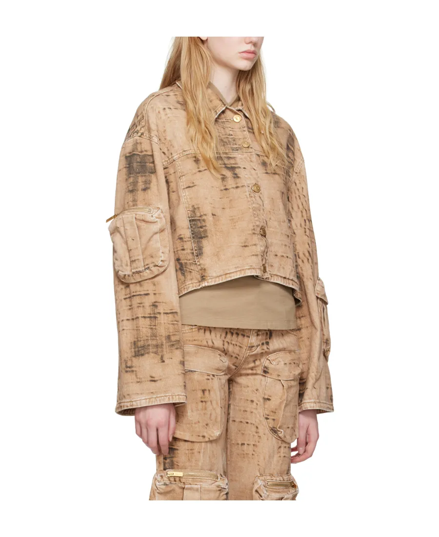 Camouflage Pattern Denim Coat