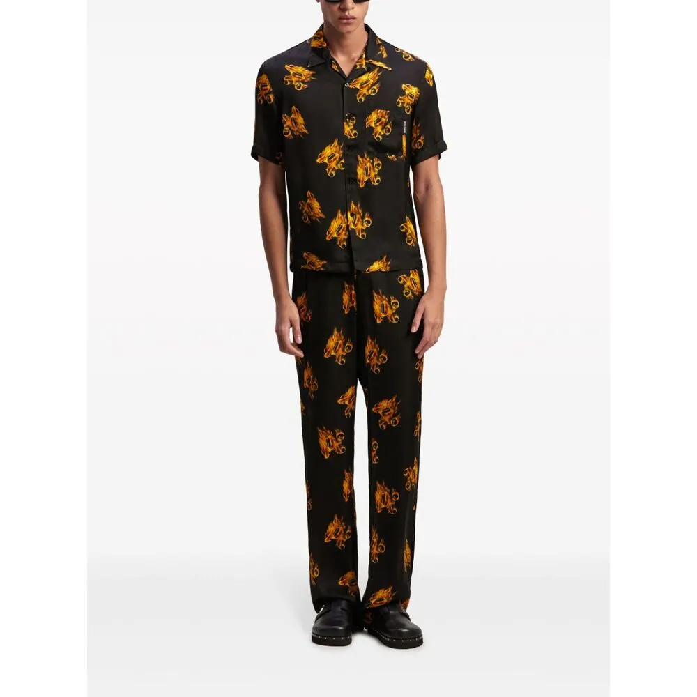 Palm Angels Monogram Printed Short-Sleeved Shirt