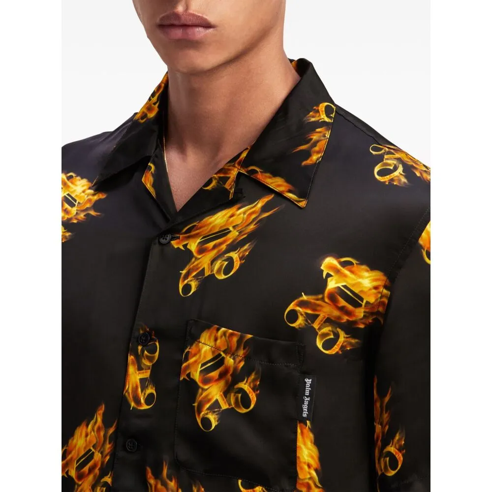 Palm Angels Monogram Printed Short-Sleeved Shirt