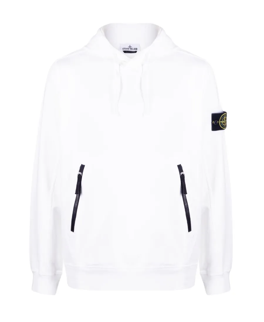 Contrast-Zip Logo-Patch Hoodie