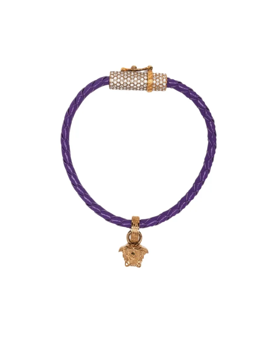 Versace Medusa Plaque Cord Bracelet