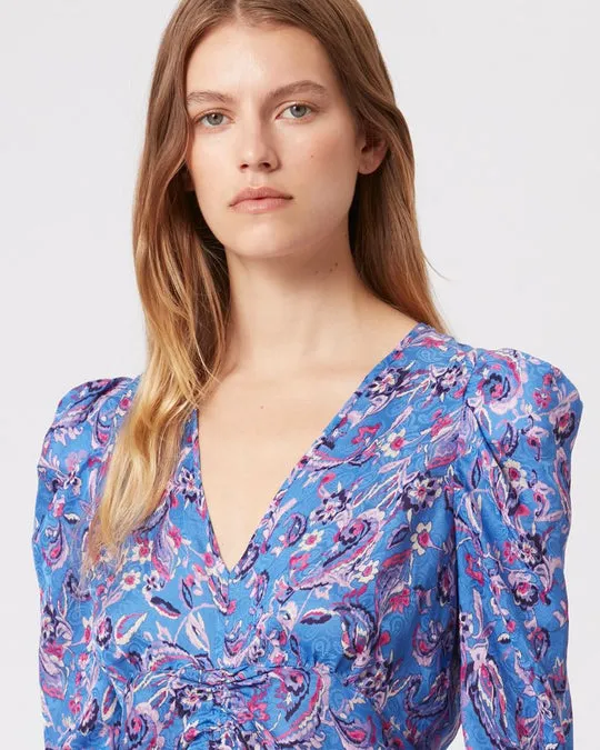 Albini Floral-Print Jacquard Midi Dress