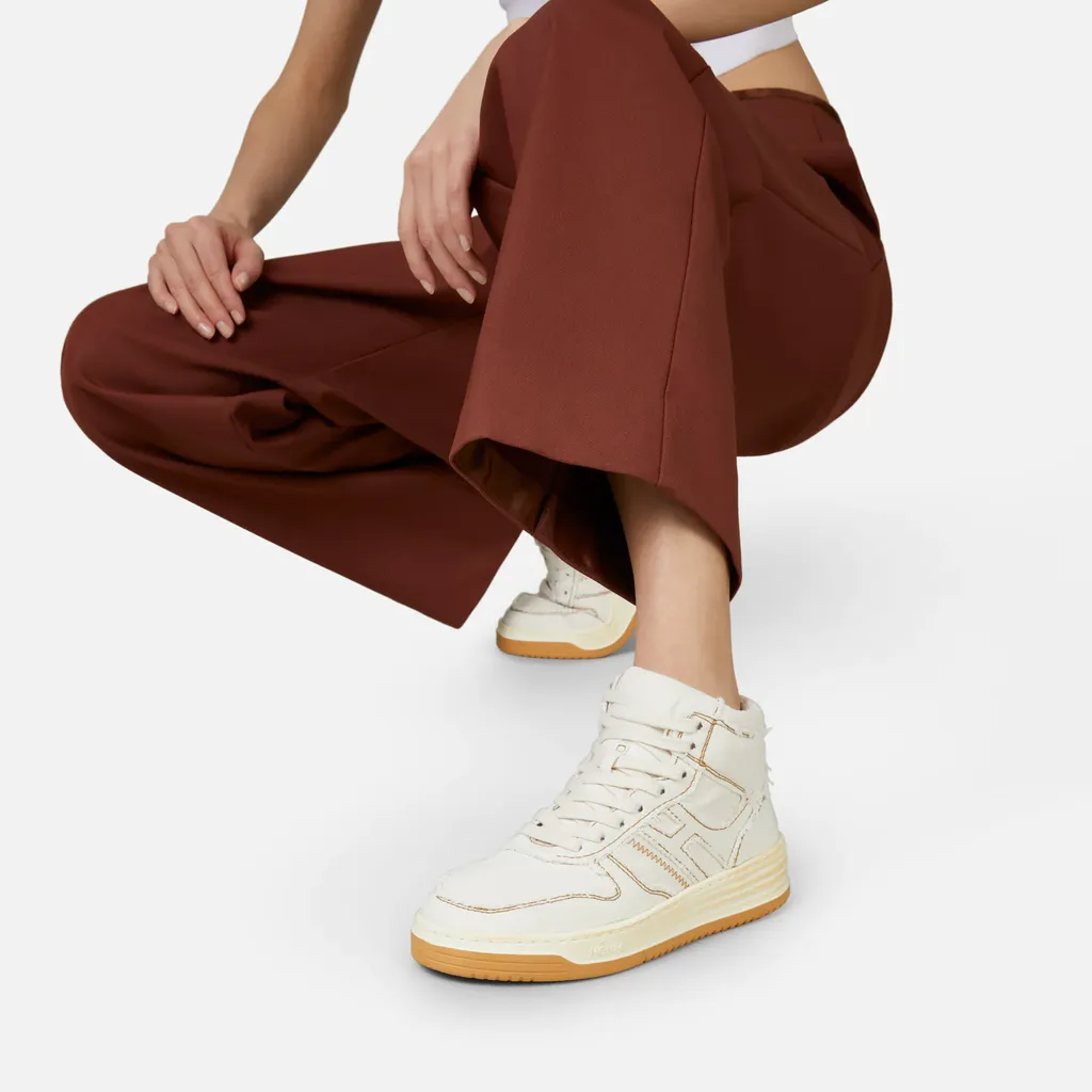 Contrast-Stitch High-Top Sneakers
