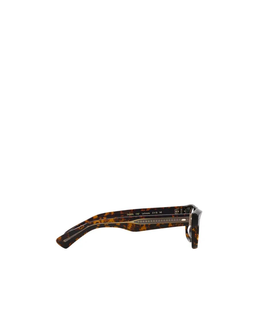 Tortoiseshell-Effect Rectangle-Frame Glasses