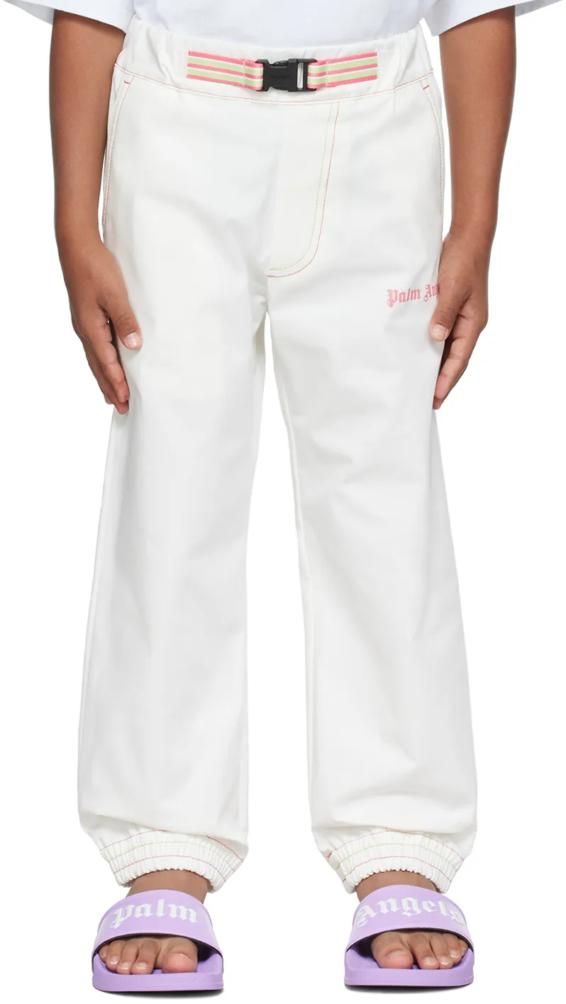 Palm Angels Kids Logo Printed Track Pants
