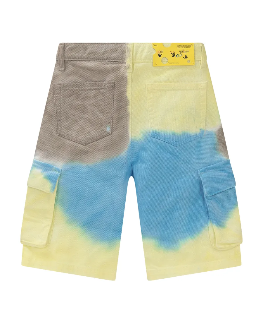 Off-White Kids Tie-Dye Logo Printed Shorts