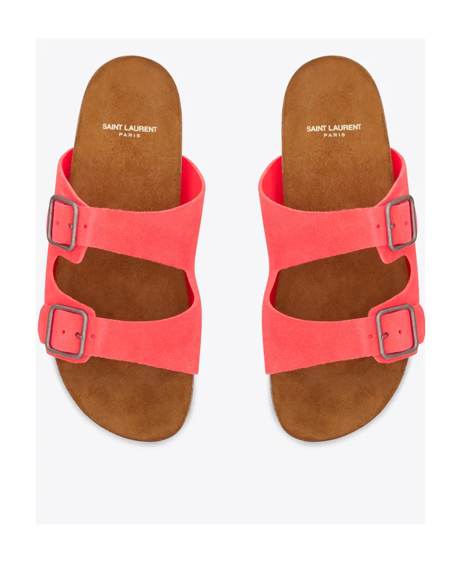 Saint Laurent Jimmy Double-Strap Slip-On Sandals