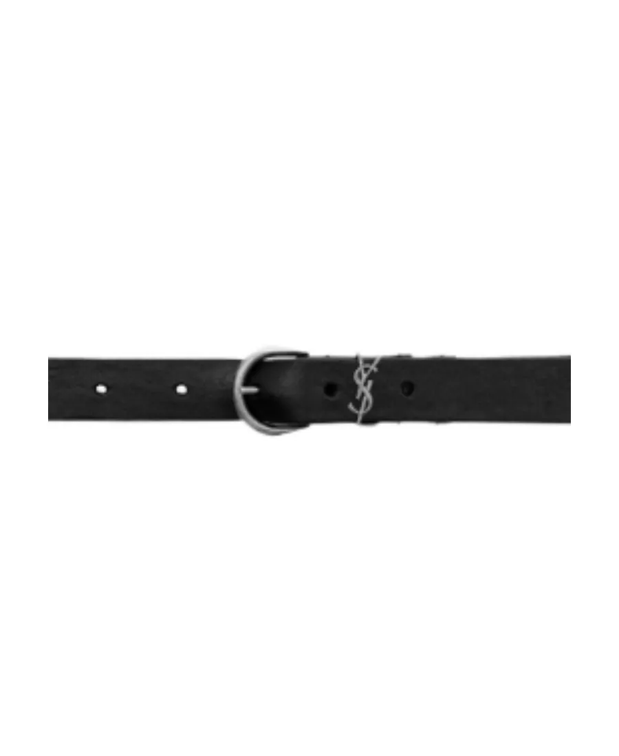 Saint Laurent	Croissant De Lune Buckled Thin Belt