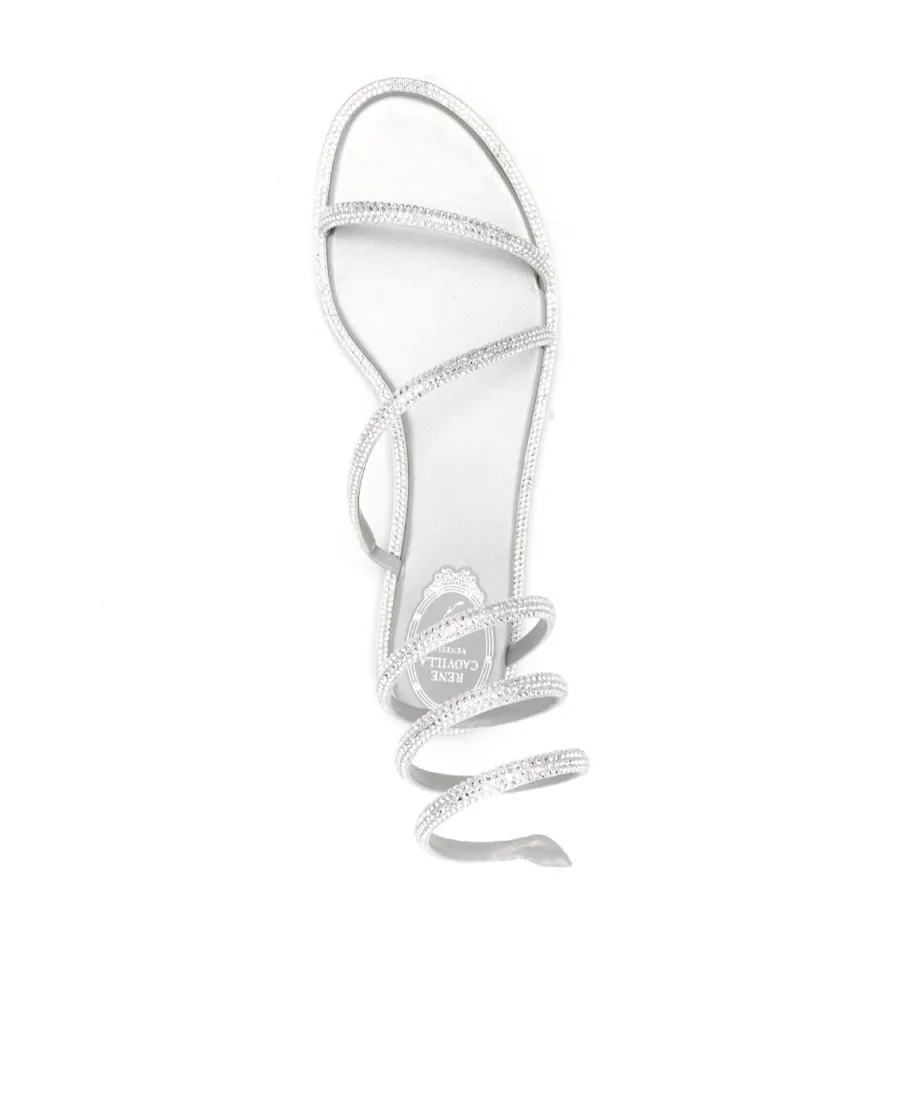 René Caovilla Cleo Embellished Round Toe Flat Sandals