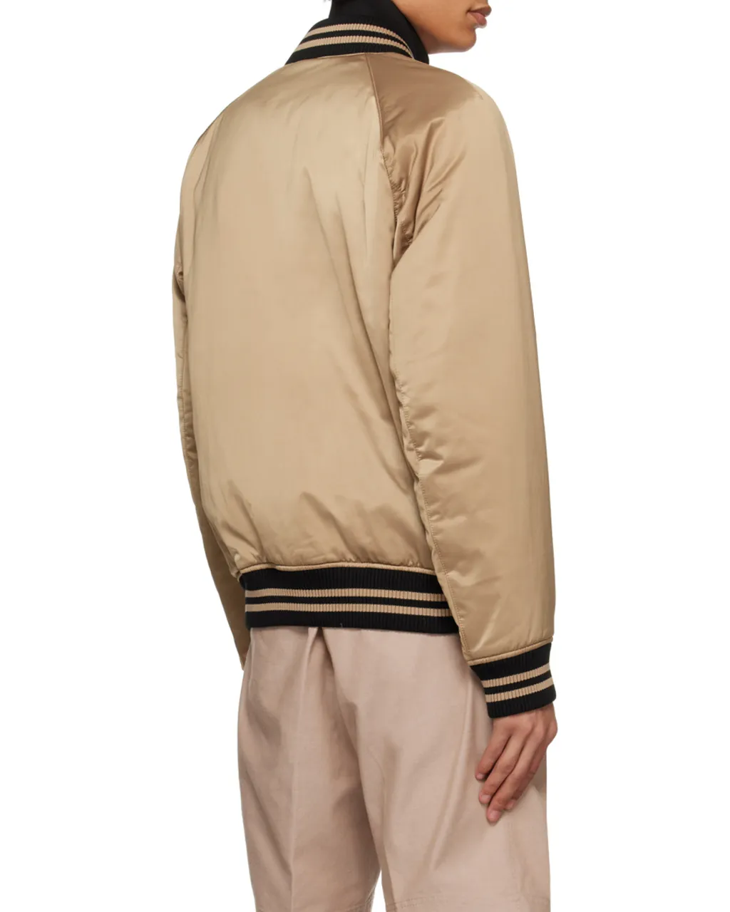Logo-Embroidered Satin Bomber Jacket