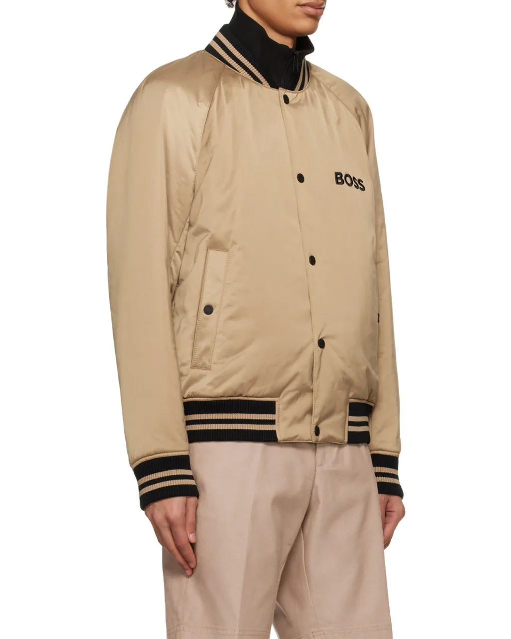 Logo-Embroidered Satin Bomber Jacket