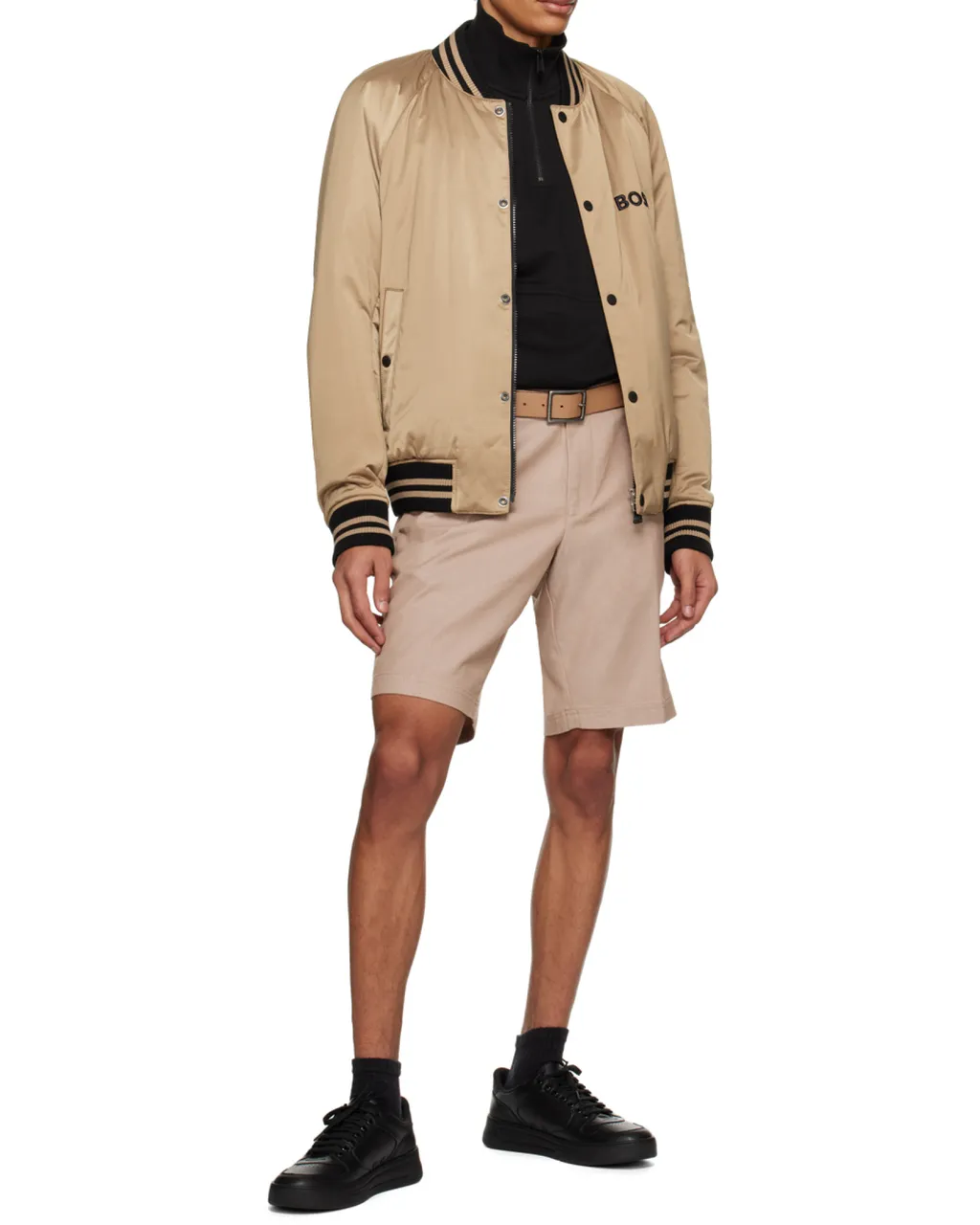 Logo-Embroidered Satin Bomber Jacket